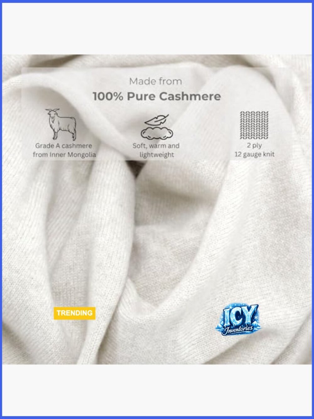 100% Cashmere Travel Wrap Shawl Scarf Blanket Oversized Luxurious - Picture 5 of 7